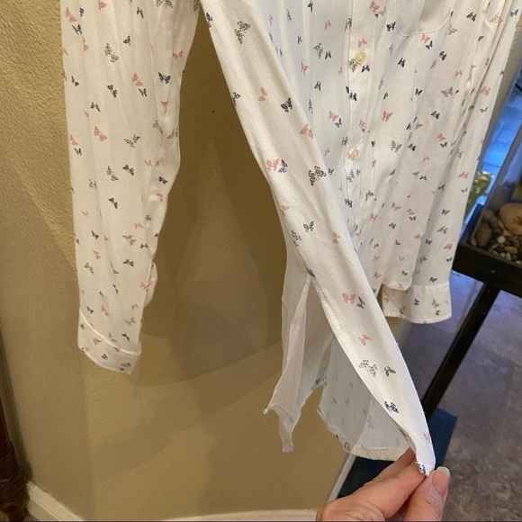 NWT~ABERCROMBIE Kids Butterfly Print Sheer Back Top Size L/14 - Picture 4 of 11